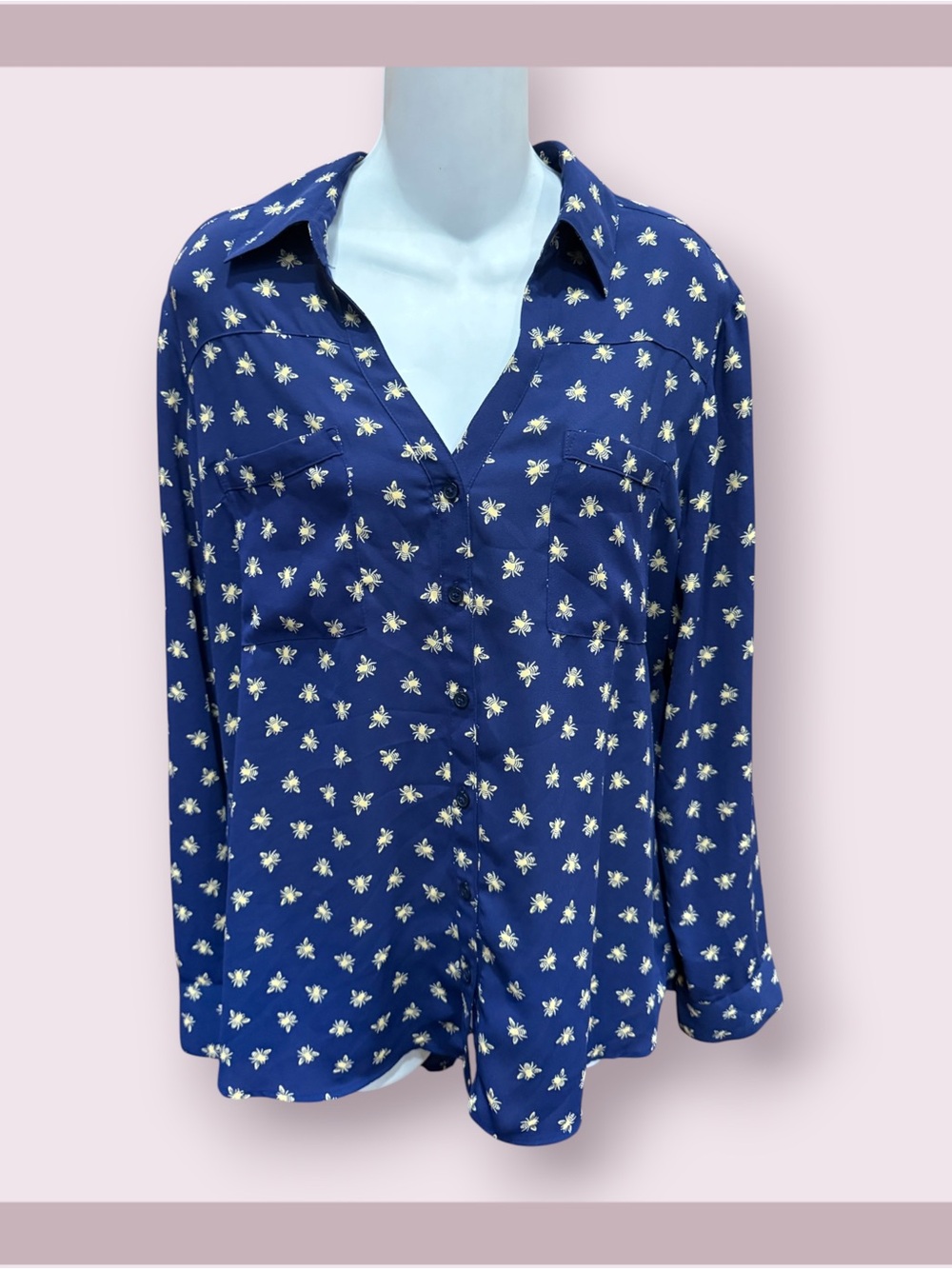 Express Portofino “Bee” Button Down Shirt - Picture 2 of 6
